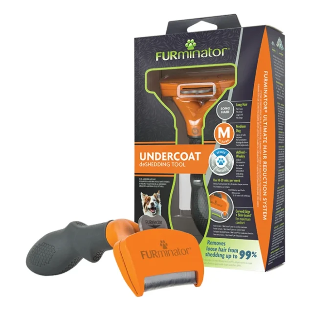 FURminator Alat za Uklanjanje Poddlake za Srednje Pse Duga Dlaka
