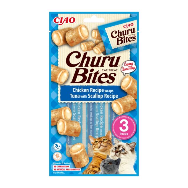 Inaba Churu Bites,  tuna i Jakobove kapice 4x 14 g - Image 1