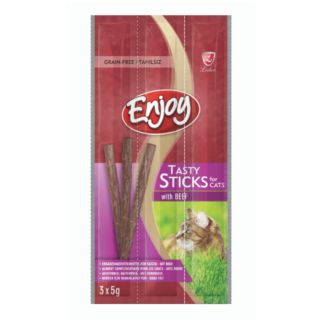 Enjoy mesni štapići za mace,govedina,3x5g - Image 1