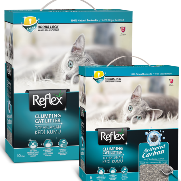 Reflex bentonit pijesak za mačke sa aktivnim ugljenom, 10 l - Image 1