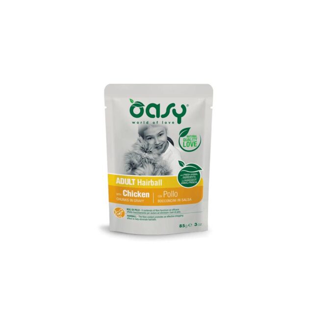 Oasy Hairball, piletina, 85 g - Image 1
