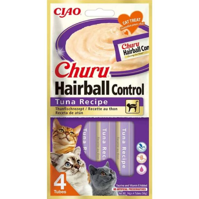 Inaba Churu Hairball Control  tuna 4x14gr - Image 1