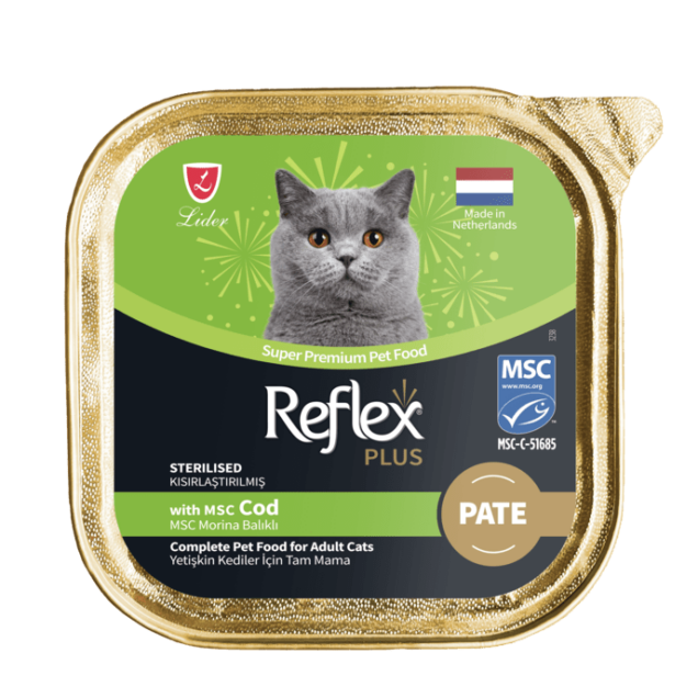 Reflex Plus Pašteta sa MSC bakalarom za sterilizirane odrasle mačke 85 g