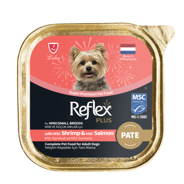 Reflex Plus škampi i losos pašteta za odrasle pse mini i malih rasa