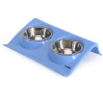 C019 Plastični pladanj s dvije metalne posude posude