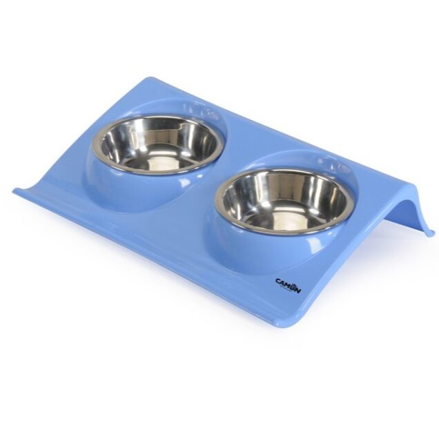 C019 Plastični pladanj s dvije metalne posude posude - Image 1