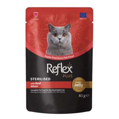 Reflex Plus komadići u želeu govedina hrana za sterilizirane mačke 85 g
