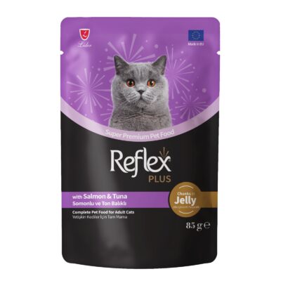 Reflex Plus komadići u želeu losos i tuna hrana za odrasle mačke 85 g