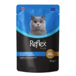 Reflex Plus komadići u želeu s tunom i pastrvom hrana za odrasle mačke