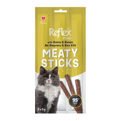 Reflex Plus mesni štapići divljač i guska za odrasle mačke