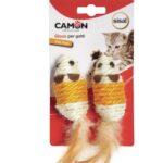 Miš od konopca sa perom, igračka za mačku - Image 2