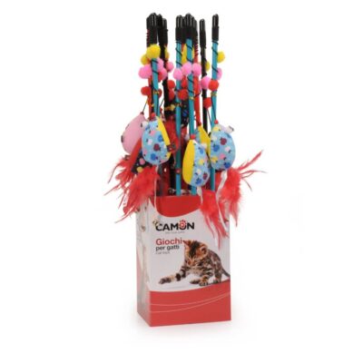 Igračka za mačke - štap za pecanje sa raznim motivima i zvonom