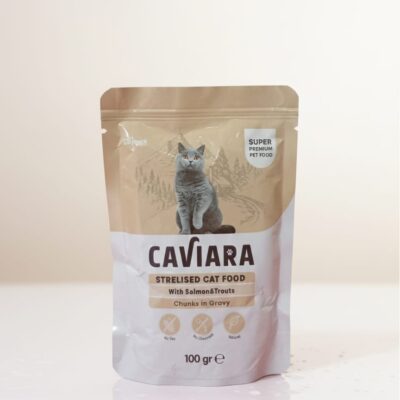 Caviara pouch losos i pastrmka u sosu za sterilizirane mačke