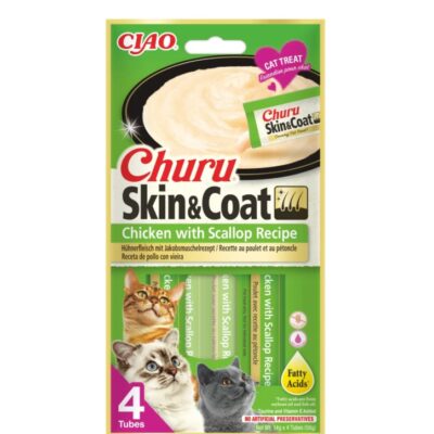 Inaba Churu Skin & Coat – receptura s piletinom i kapicama